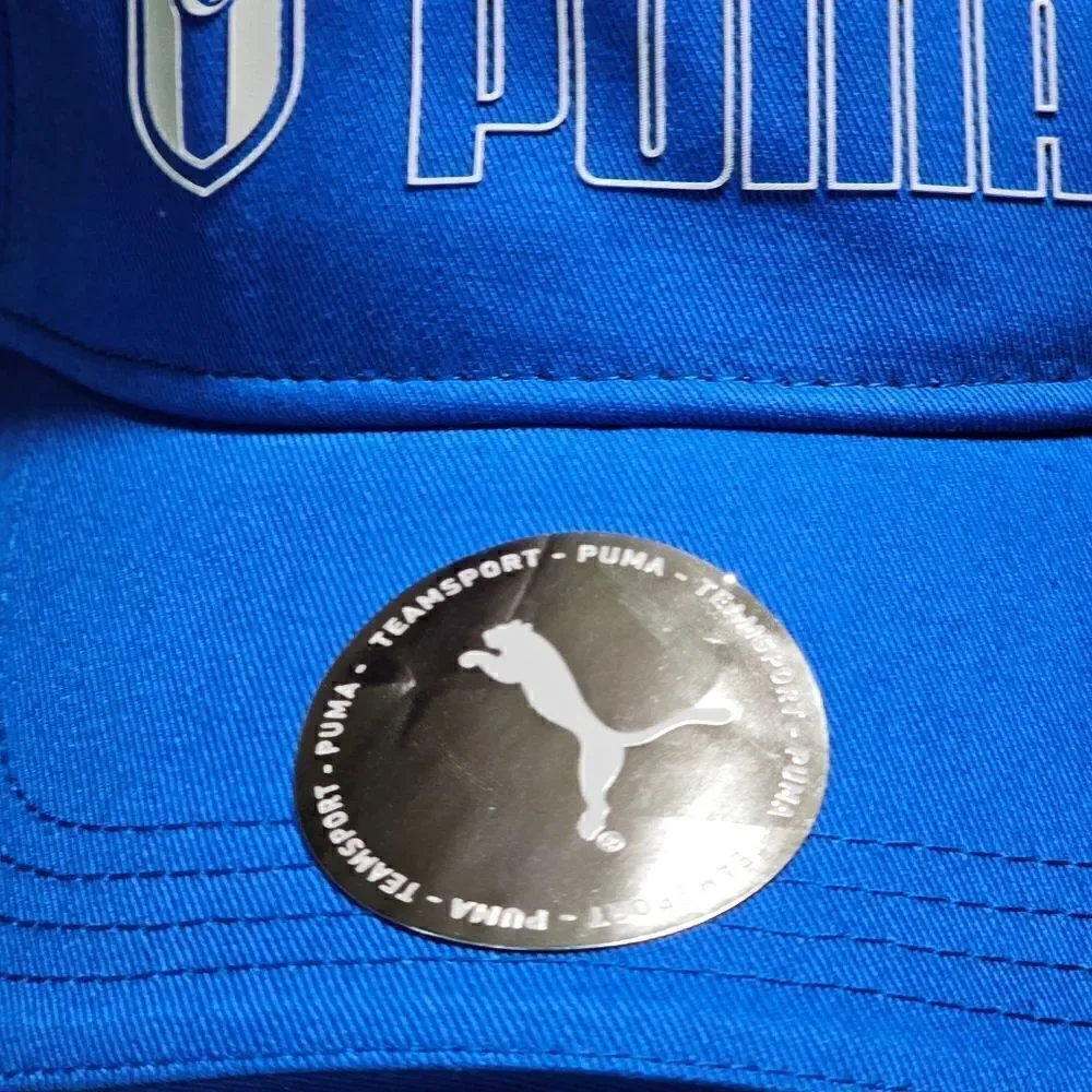 Puma Italia National Soccer Team Dad Hat Cap Blue White 3D Vinyl Logo Adjustable